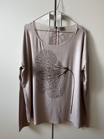 Langarmshirt Nile Collection Grösse L beige Seide