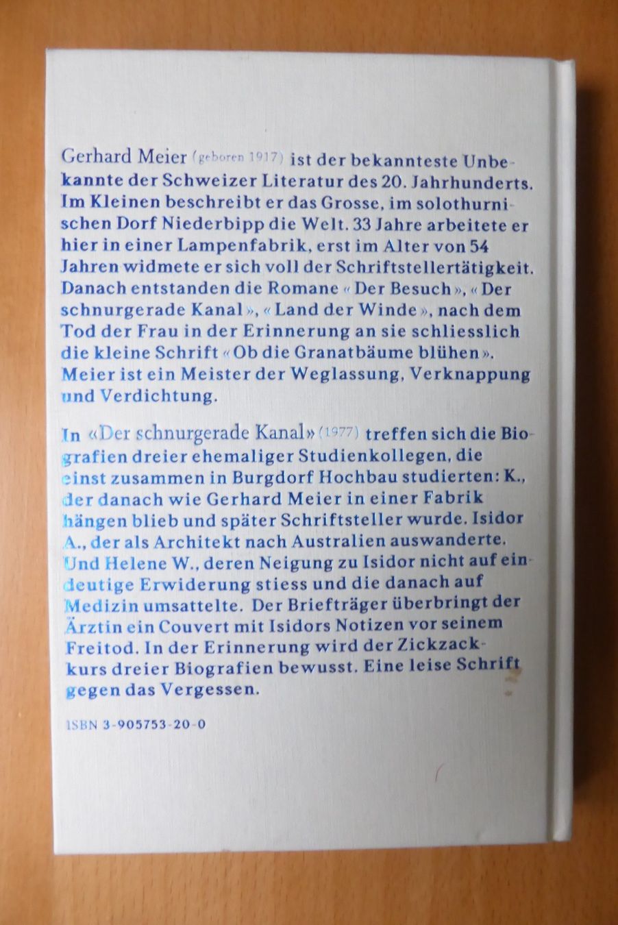 Libri: CH Autoren - Gerhard Meier - Der schnurgerade Kanal – Nuovo (secondo la descrizione) da Brunnadern venduto da lesezirkel 1