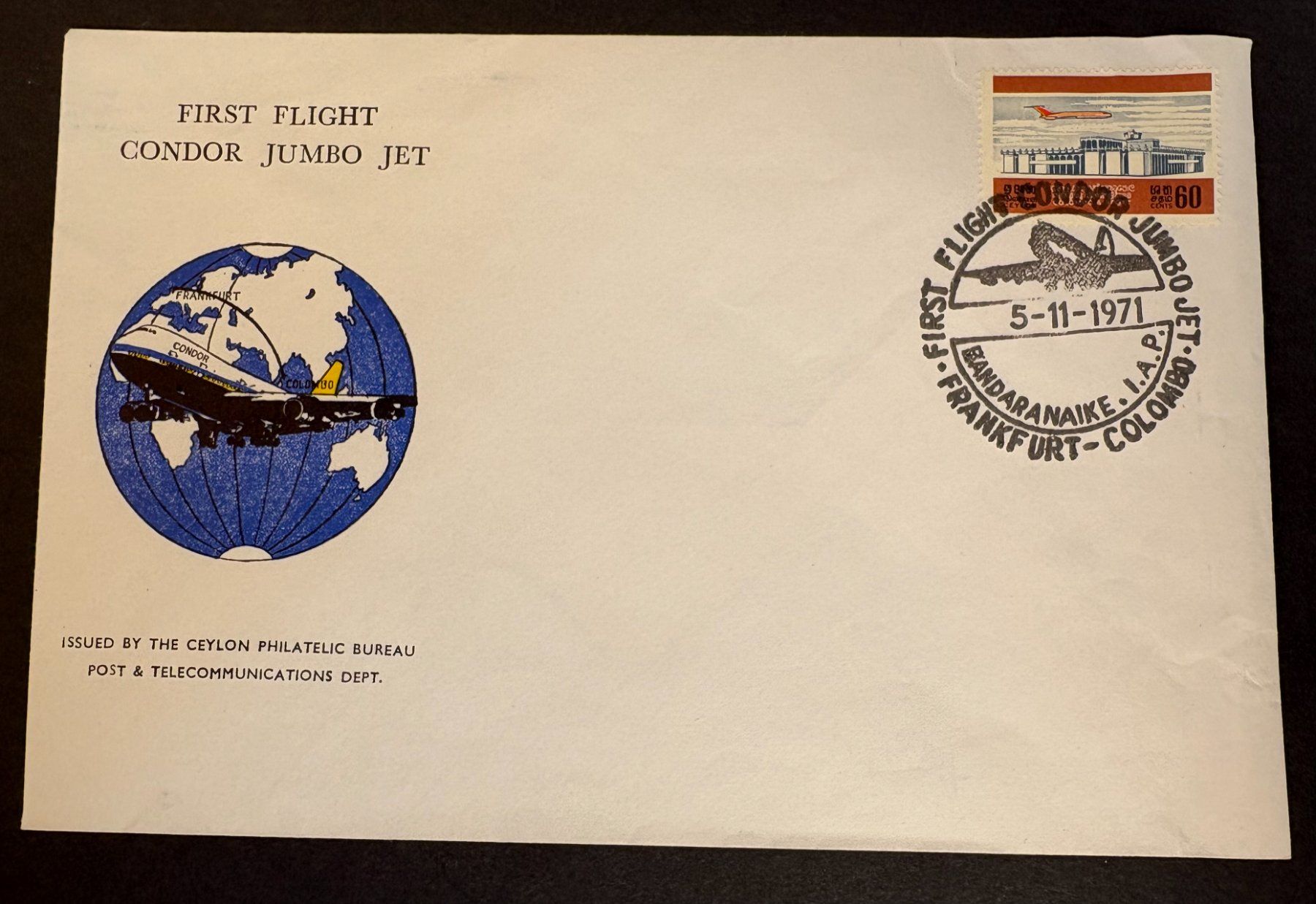 Tutti i francobolli: FIRST FLIGHT CONDOR JUMBO JET 1971 – Usato da Ostermundigen venduto da Wyatt-Earp