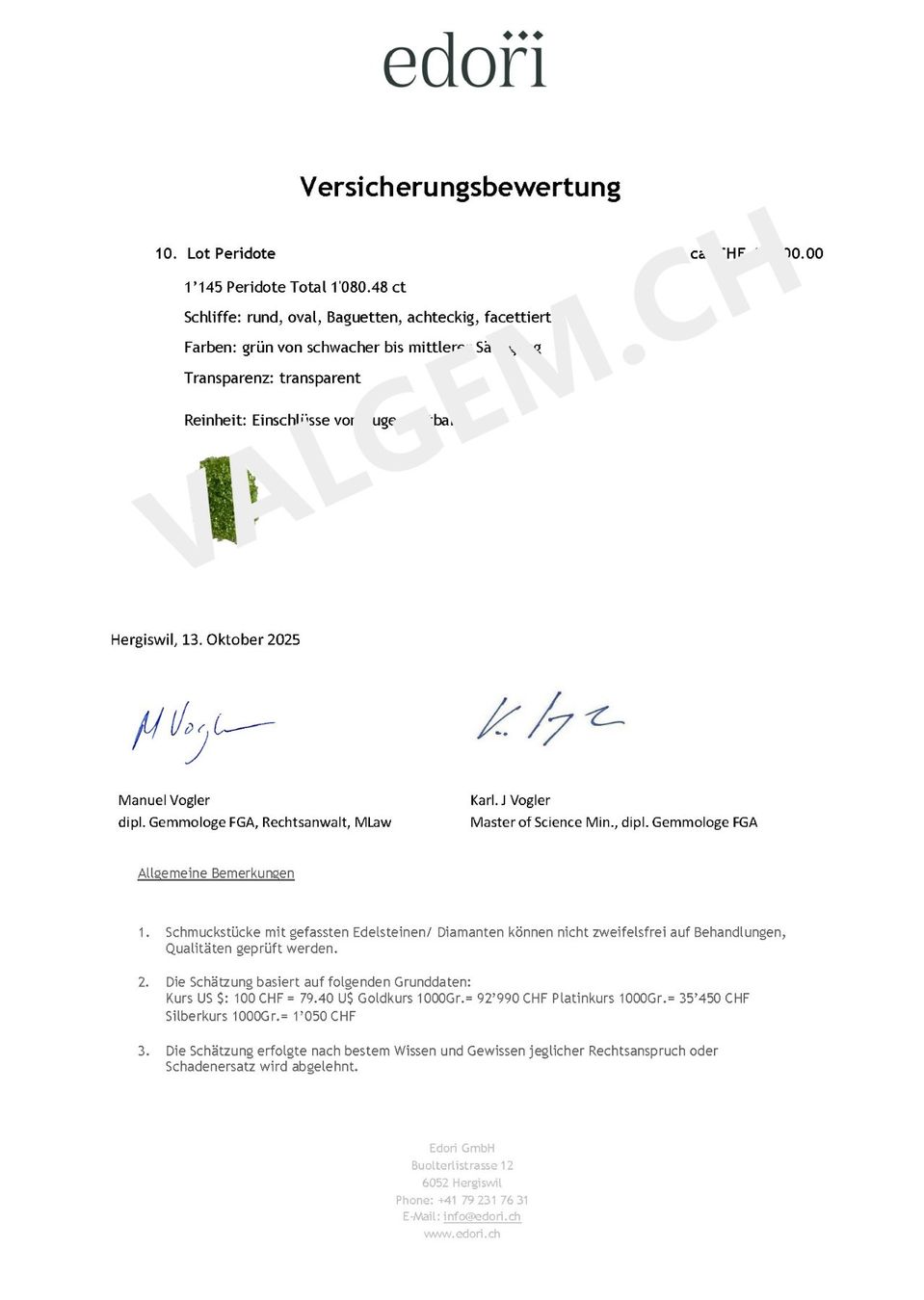 Pietre preziose: 6x Péridots ronds 6 mm - Valeur 230.- Fr – Nuovo (secondo la descrizione) da Grimisuat venduto da Valgem 3