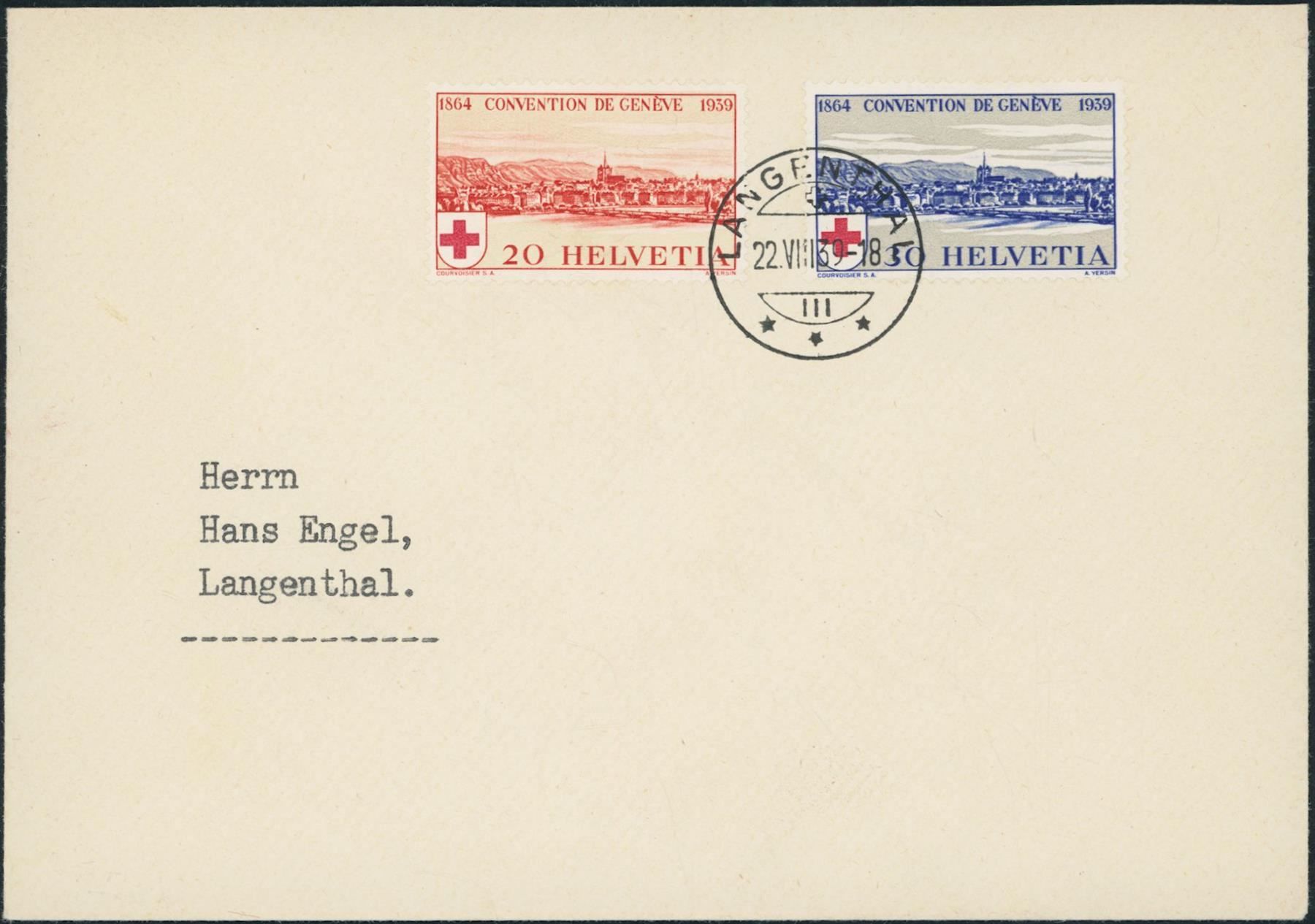Tutti i francobolli: 1939 - Rotes Kreuz - FDC ET – Usato da Schindellegi venduto da leecollect