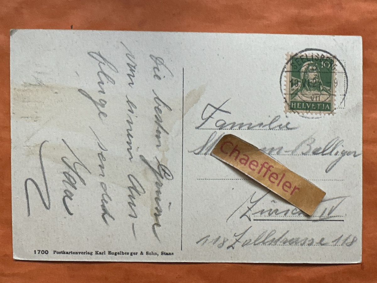 Cartoline postali: 1924 Hotel Bellevue Seelisberg – Usato da Zürich venduto da Chaeffeler 1