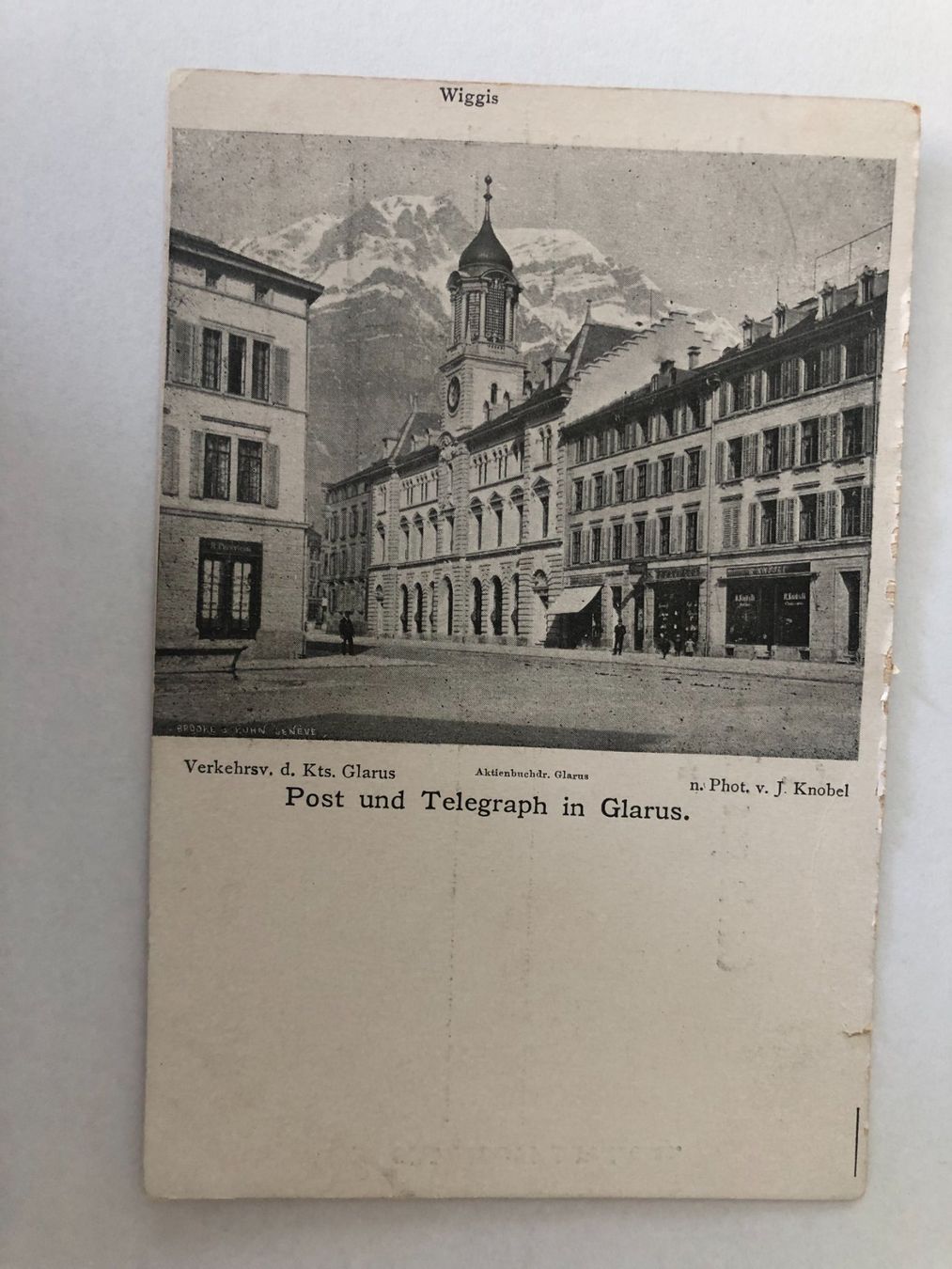 Cartoline postali: Alte Ansichtskarte Post und Telegraph Glarus  Knobel – Usato da Pfäffikon ZH venduto da Waltoversand