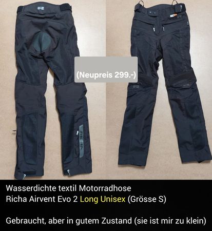 Textil Motorradhose Richa Airvent Evo 2 Long S guter Zustand