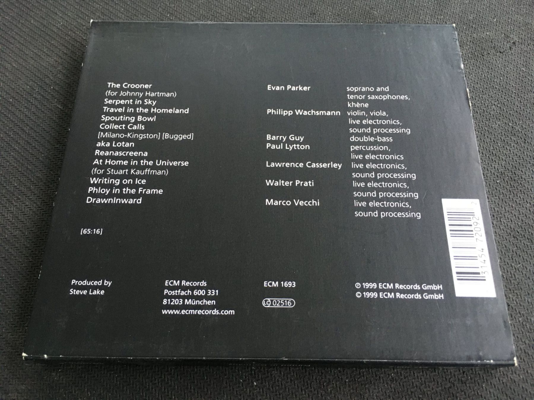 CDs: Evan Parker - Electro-Acoustic Ensemble - Drawn Inward -CD- – Gebraucht aus St.Gallen von MedienJoe 2