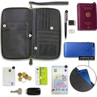 REİSEPASS TASCHE gross RFID schwarz neu