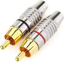 10x Metall Cinch RCA Stecker Vergoldet 6mm Löten Schrauben