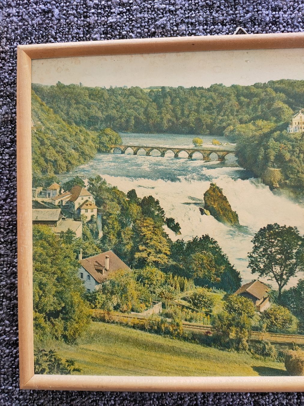 Poster & Bilder: Vintage Rheinfall-Bild im Holzrahmen – Gebraucht aus Gipf-Oberfrick von minini 1