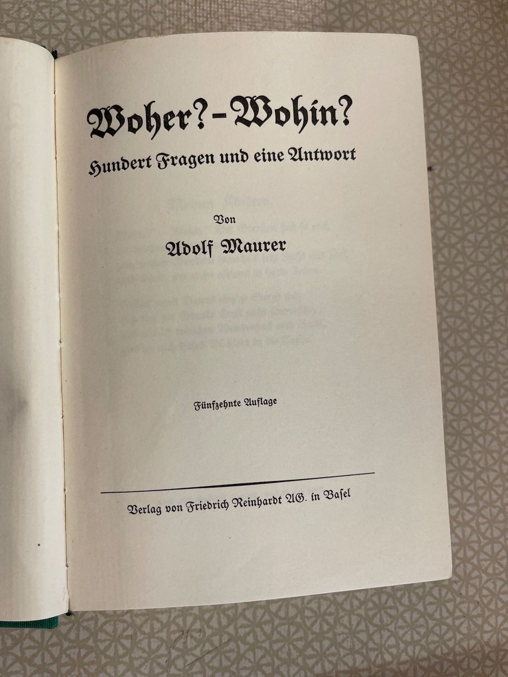 Libri: Woher?-Wohin? von Wolf Maurer – Usato da Urnäsch venduto da pas_5r9c 2
