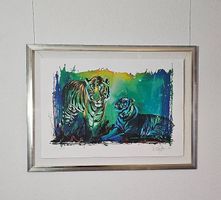 Rolf Knie "Zwei wachsame Tiger"Serigr. Ep.Art., handsigniert