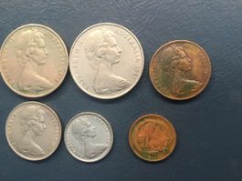 6 sehr schöne Münzen aus Australien