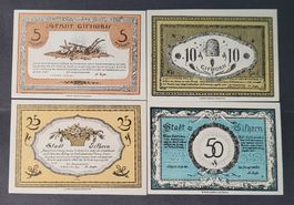 5 + 10 + 25 + 50 PFENNIG / GIFHORN 1921 (BANKFRISCH)