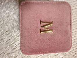 Samt Schmuckschatulle "M" Rosa, neu unbenutzt