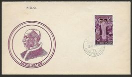LIECHTENSTEIN 1959 FDC  Papst Pius XII