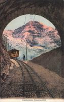 Jungfraubahn (BE) Eisenbahn Tunnelausblick unter dem Mönch