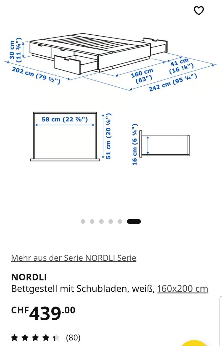 Ikea Letti: Nordli Bett – Usato da Wittenbach venduto da Xorre 1