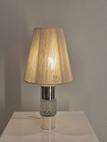 Vintage Kaiser Leuchte silber / Glas / offwhite 60er