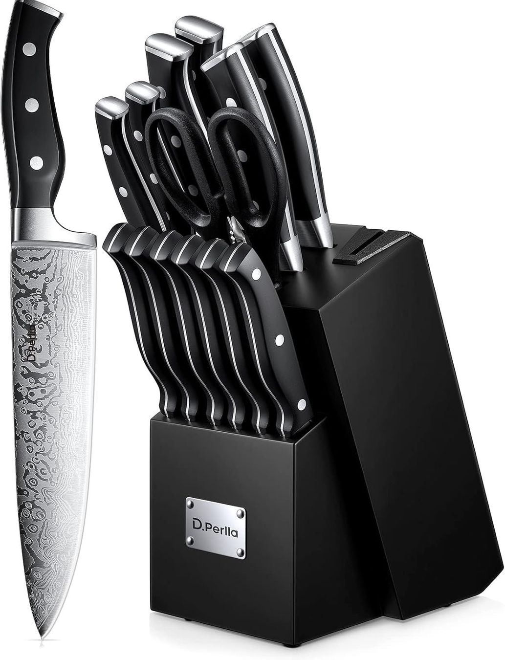 Coltelli: D.Perlla Messerblock Set, 14-TLG Selbstschärfender Messerblo – Nuovo e nell'imballaggio originale da Hundwil venduto da Stallone6