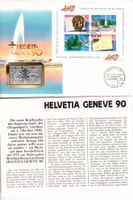 Helvetia Geneve 90 mit Silbermarke 999,9