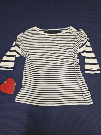 100% Baumwoll Esprit Shirt weiss/dunkelblau XS neuwertig