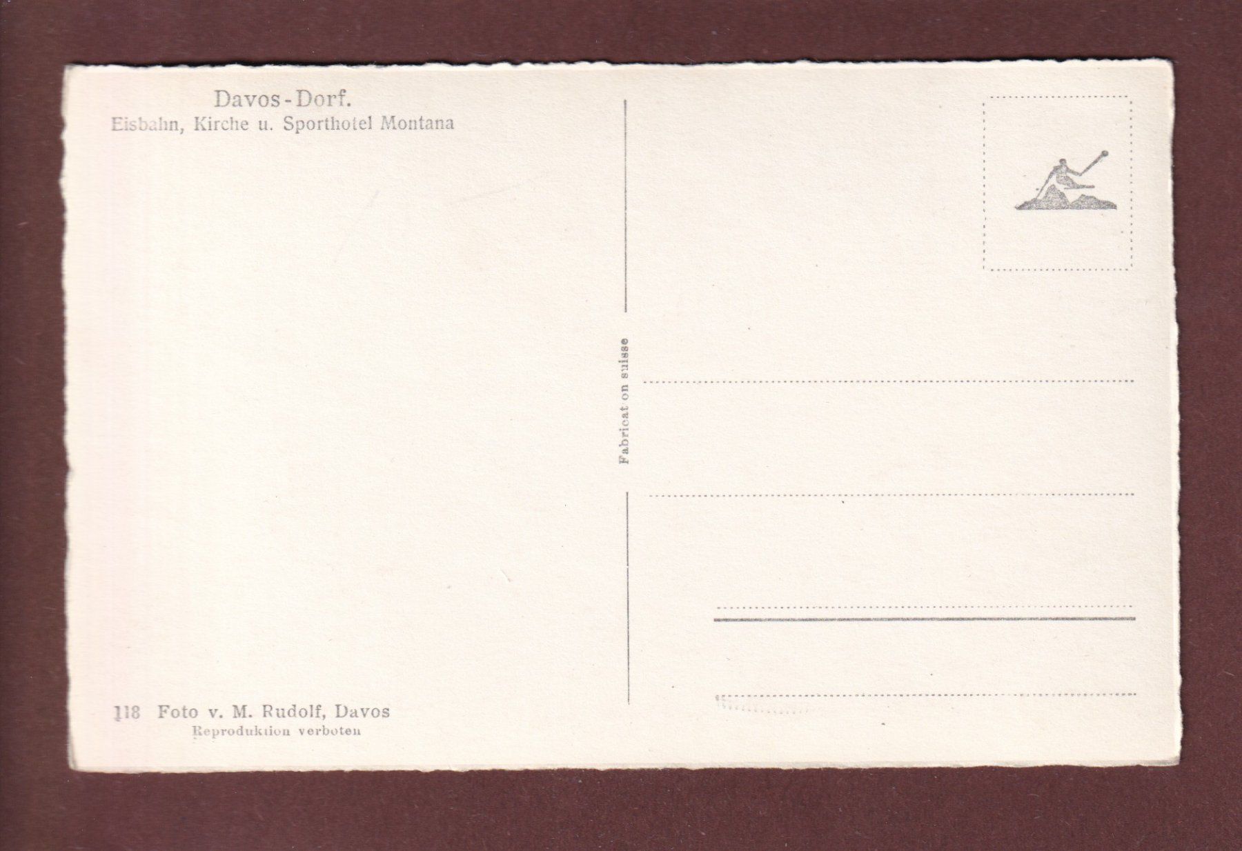 Cartoline postali: DAVOS-DORF - Eisbahn - Sporthotel Montana – Usato da Pully venduto da nicecards 1
