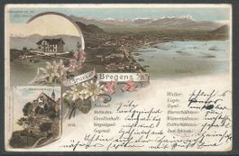 Carte P de 1896 ( Gruss aus Bregenz )