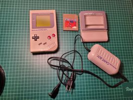 Nintendo Gameboy + Tetris + Light Boy and Battery pack 