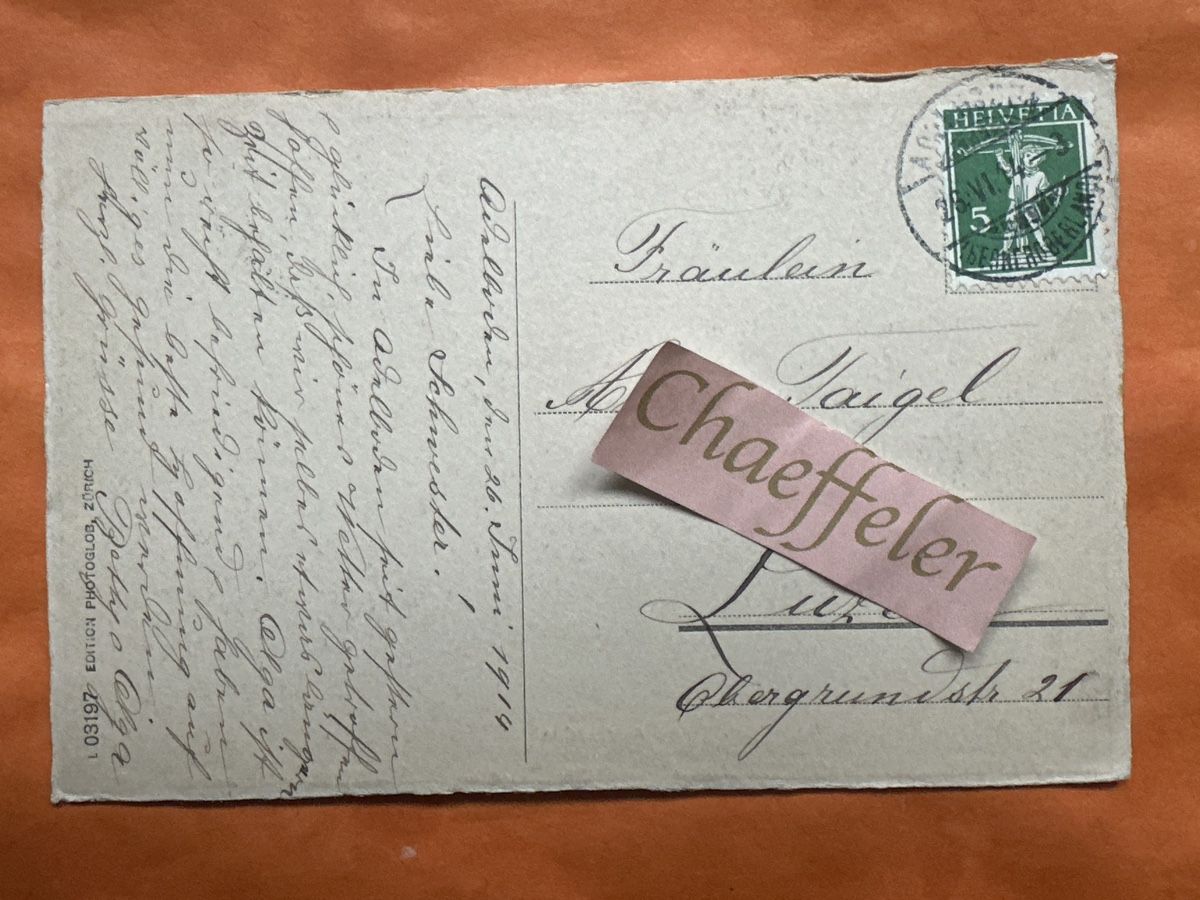 Cartoline postali: 1914 Adelboden, Kirche – Usato da Zürich venduto da Chaeffeler 1