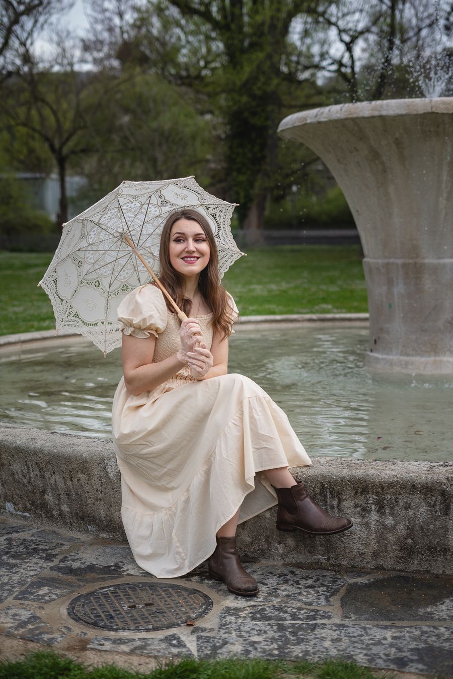 Vestiti: Romantic Spring Dress, Cottagecore Beige S – Usato da Mägenwil venduto da VintageGirly 5