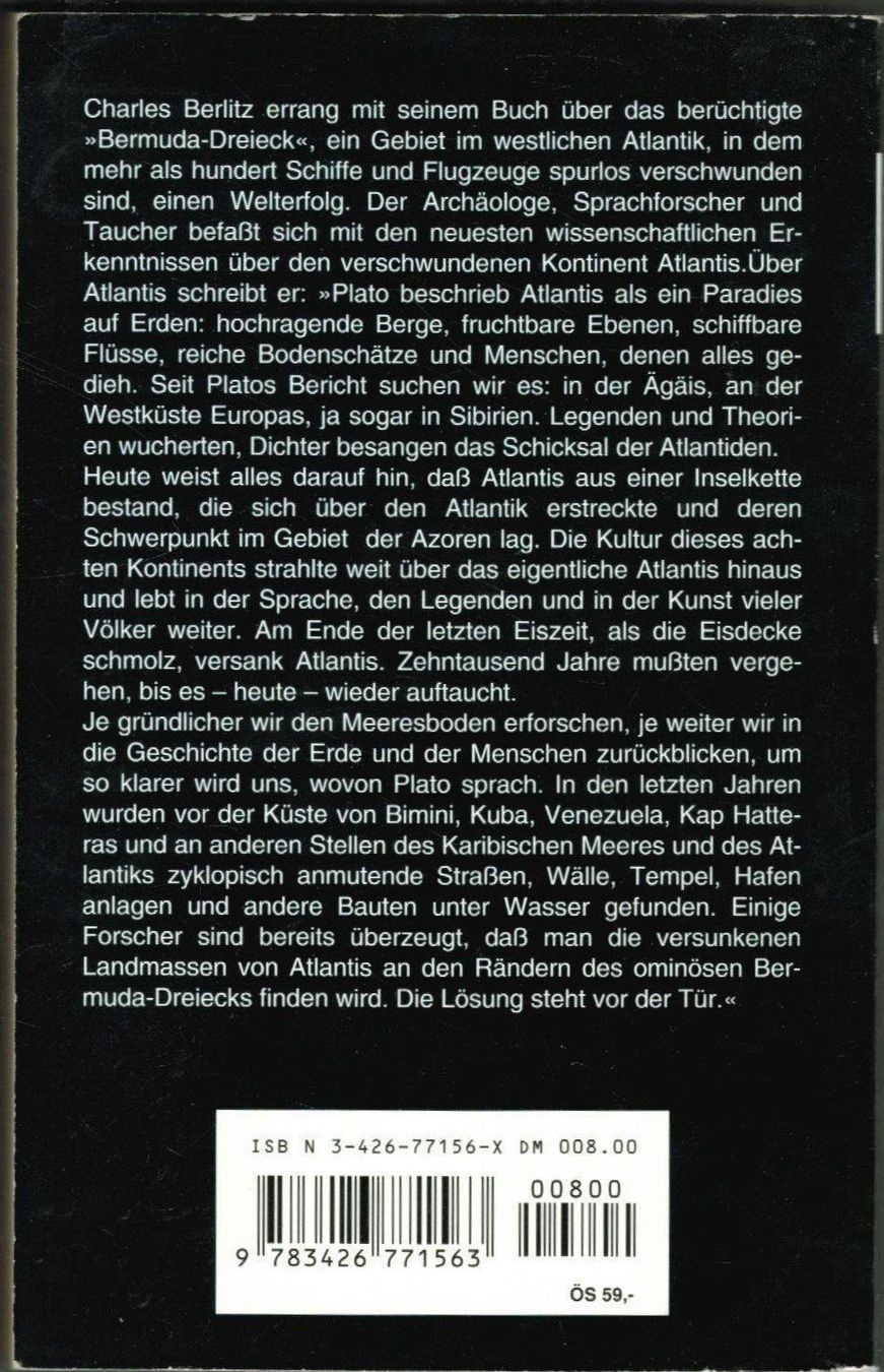 Livres: Charles Berlitz; Das Atlantis-Rätsel – D'occasion à Zürich par tol_b7c7 1