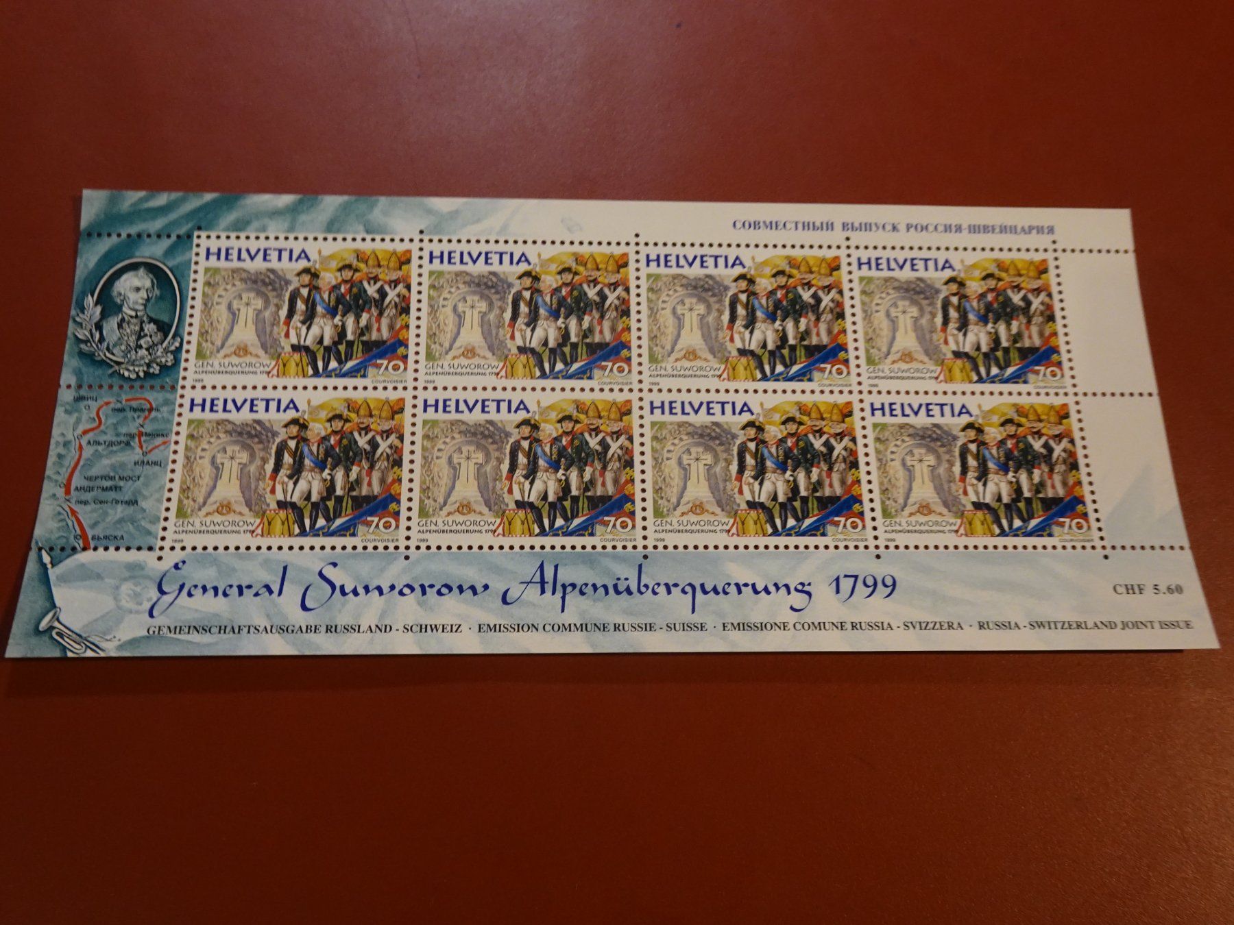 Tous les timbres: 1999 KLEINBOGEN POSTFRISCH, GENERAL SUWOROW ALPENÜBERQUERUNG – Neuf (Voir description) à Eschenbach SG par eDaisy