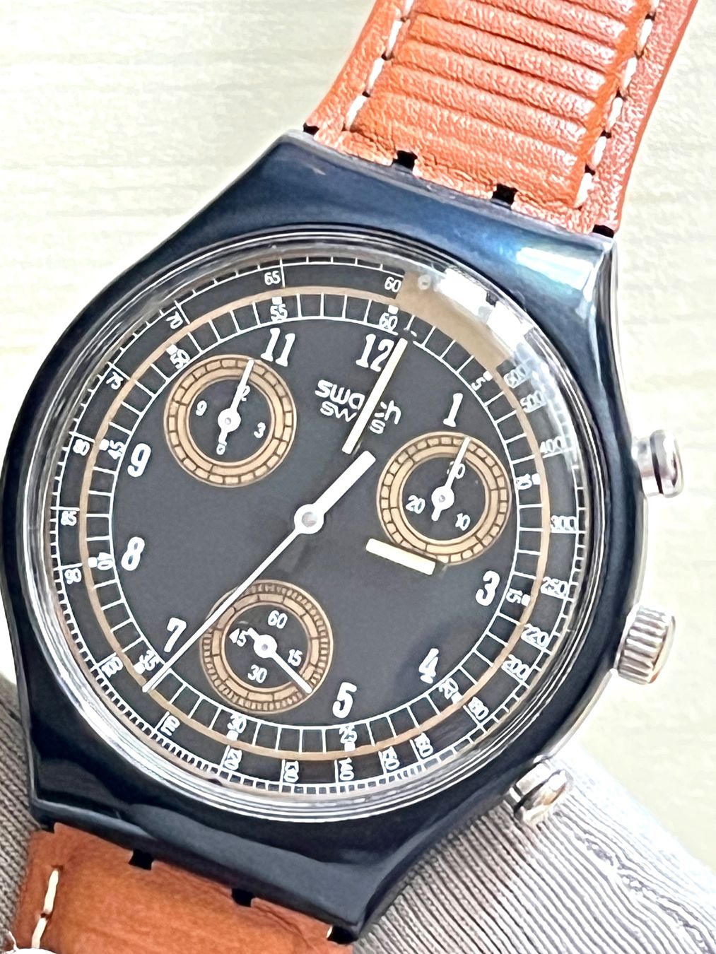 Swatch Orologi: Swatch Chronograph Classic Brown – Usato da Grenchen venduto da chththl 3