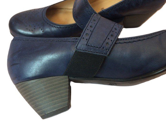Gabor Scarpe da donna: Gr. 39 GABOR blaue Pumps Leder mit Elastik am Riehmchen – Usato da Basel venduto da FRAU.ZAUBER.MOND 2
