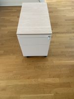 Rollcontainer mit 3 Schubladen, Holzakzent, Weiss