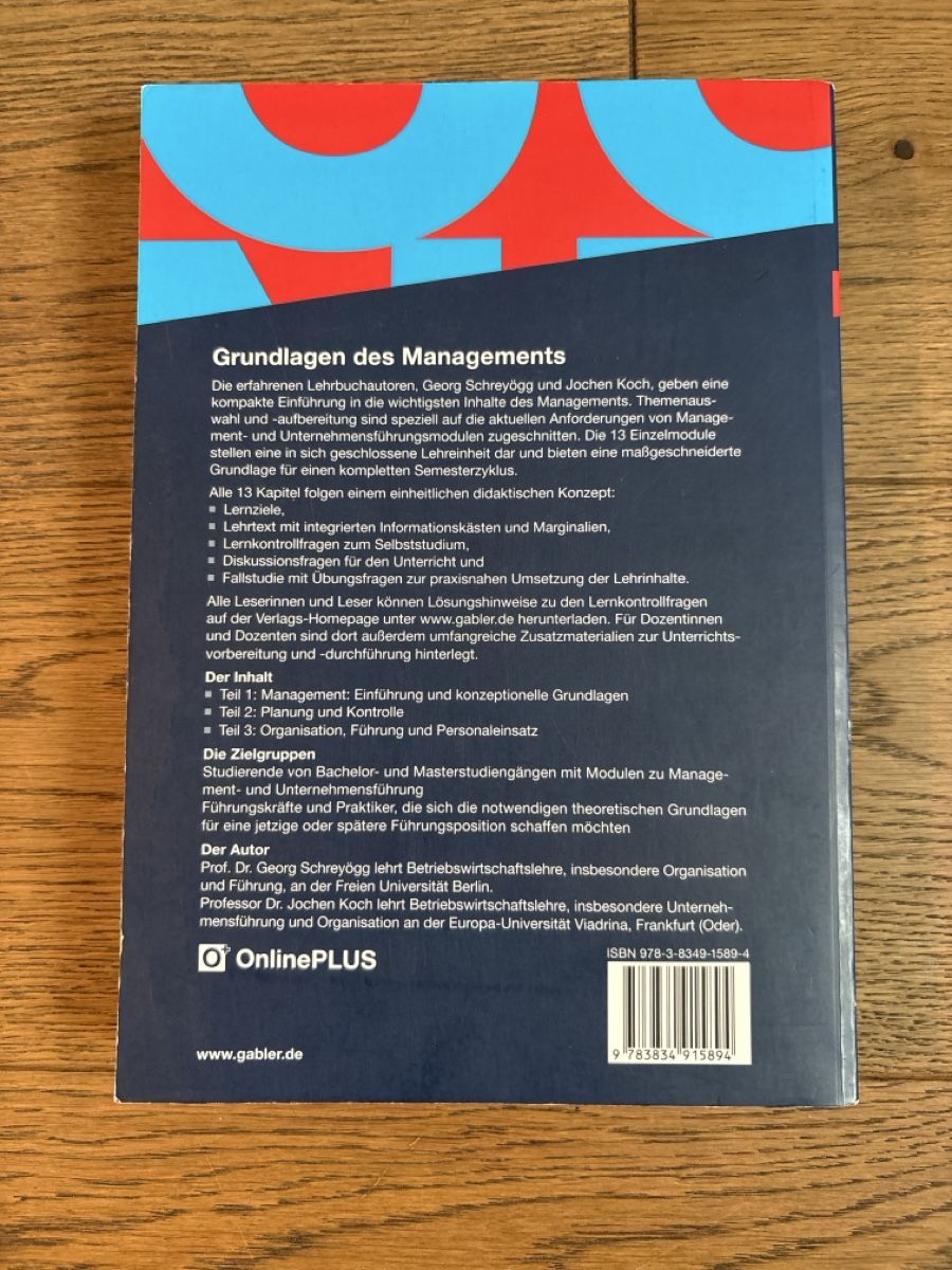 Libri: Buch: Grundlagen des Managements – Usato da Zunzgen venduto da ver_27c7 1