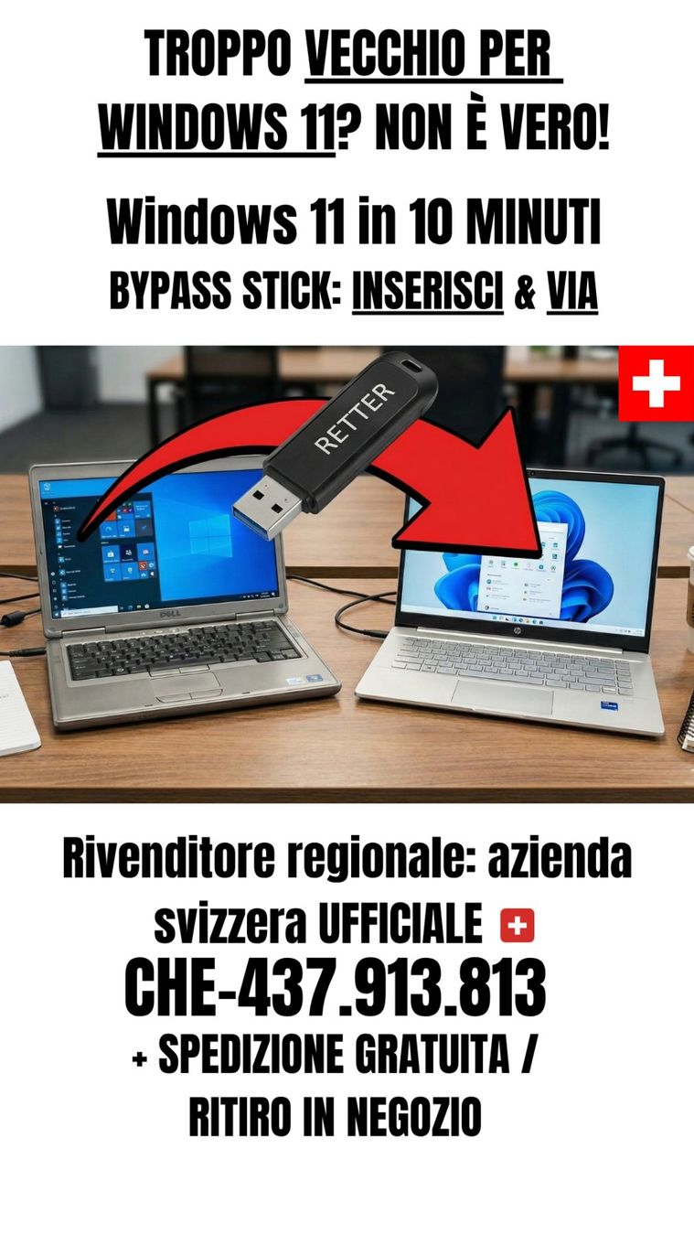 Microsoft Software: 🟢 OFFERTA IMBATTIBILE: INSTALLA WINDOWS 11 SUI VECCHI PC!! – Nuovo e nell'imballaggio originale da Rorschacherberg venduto da LuksPCs