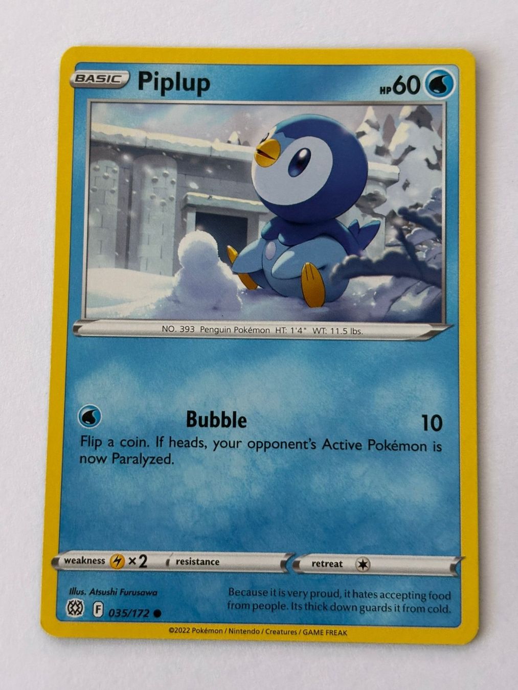 Pokémon Carte collezionabili: Pokemon-Karte Piplup 035/172 – Usato da Herisau venduto da Seyashop1