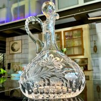 JUGENDSTIL BLEIKRISTALL WEINKARAFFE FRANKREICH UM 1900
