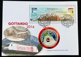 Numisbrief Gottardo 2016 versilberte Medaille