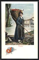 AK Tessin, Magd in Tracht