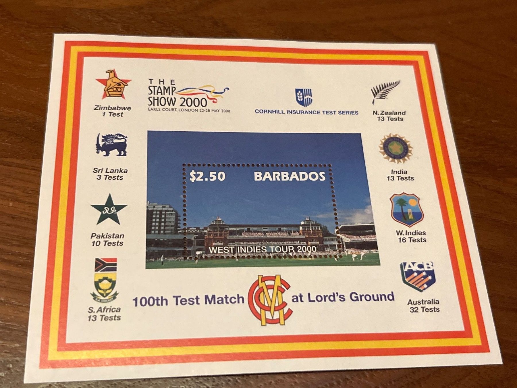 Alle Briefmarken: Briefmarke Rugby Barbados West Indies Tour 2000 – Neu und originalverpackt aus Zürich von engebrunau