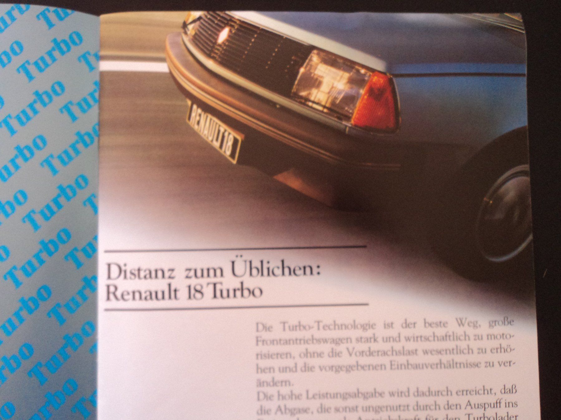 Renault Documenti: Prospekt Renault R18 Turbo ca. 1981 – Usato da Schwarzenburg venduto da modelCARama 2
