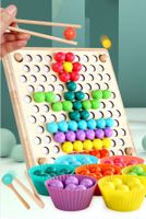 Holz Montessori Spielzeug Clip Perlen Puzzle Brettspiele