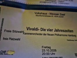 2x Tickets Vivaldi - Die vier Jahreszeiten Volkshaus 23.10