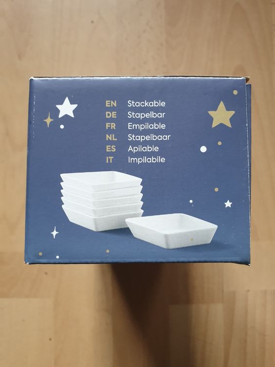 SWEEJAR Quadratische Auflaufförmchen Aus Porzellan, 284 Ml – 6er Set Mit Griff, Stapelbar, Mikrowellengeeignet