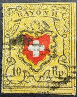 Rayon II gelb Zst16II 2seitig überrandig Stein D