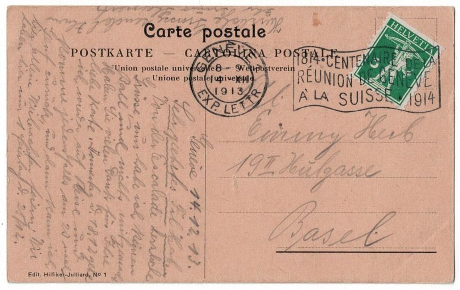 Cartoline postali: Genève, Souvenir Escalade 1602, circulée 1913 – Usato da Frauenfeld venduto da POML 1