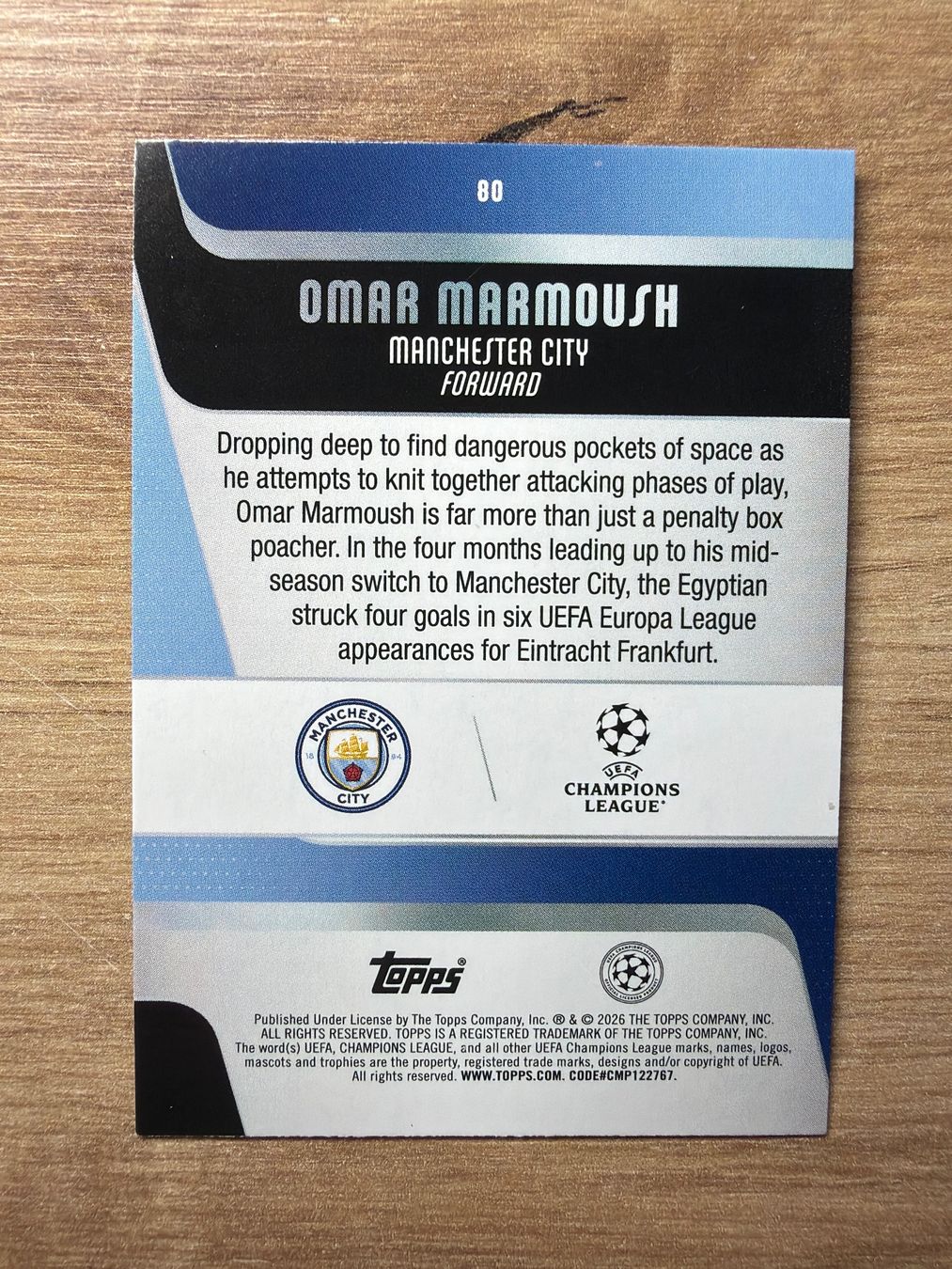Topps Sammelbilder & Trading cards: Soccer Omar Marmoush CARNAVAL Topps 2026 – Gebraucht aus Netstal von Clutch79Cardz 1
