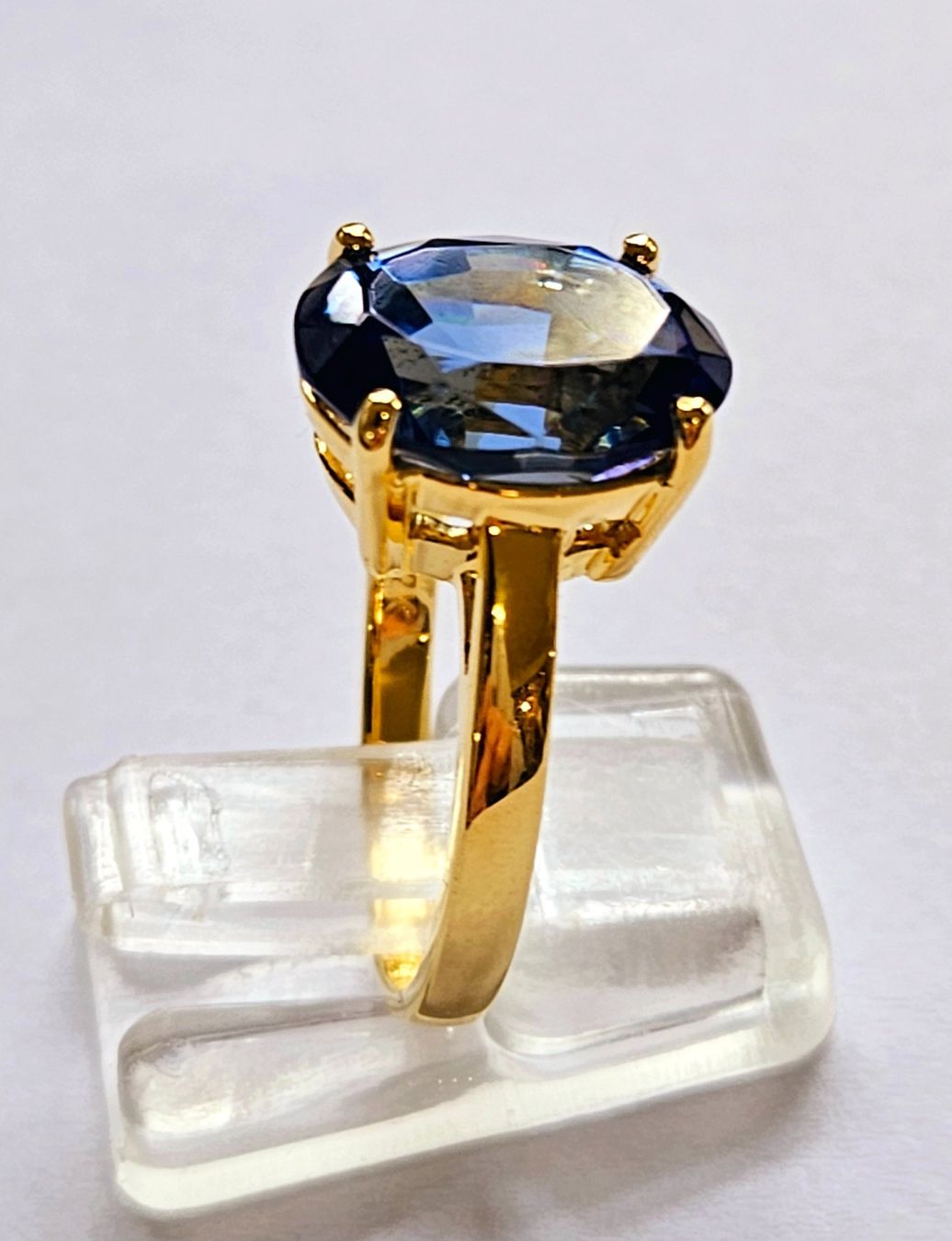 Anelli: Eleganter Goldring mit blauem Safir – Nuovo e nell'imballaggio originale da Zürich venduto da adriben 6
