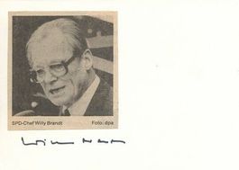 Willy Brandt 1913-92 Autogramm signiert Karte m.Bild 10x15cm